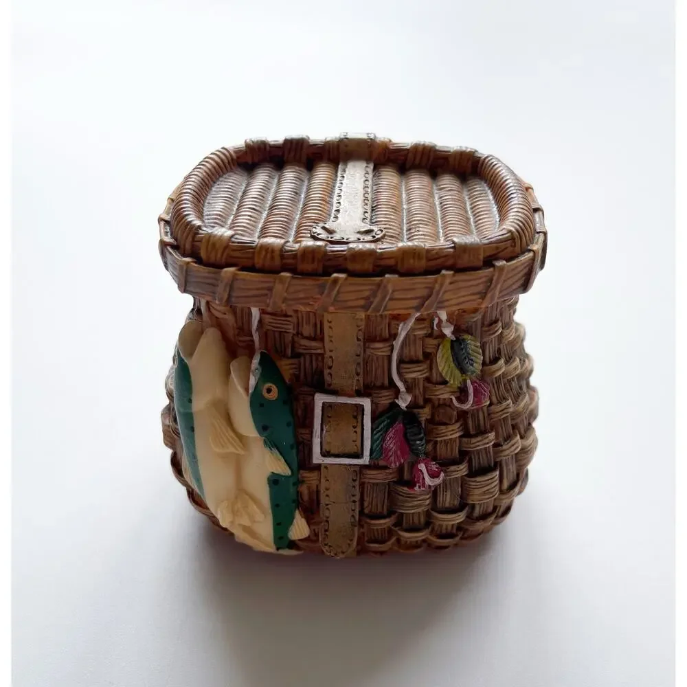 ceramic fishing box Hand-Painted Hat Box: Unique Limoges Porcelain painted Limoges porcelain Fishing Mug Ceramic Coffee Cup